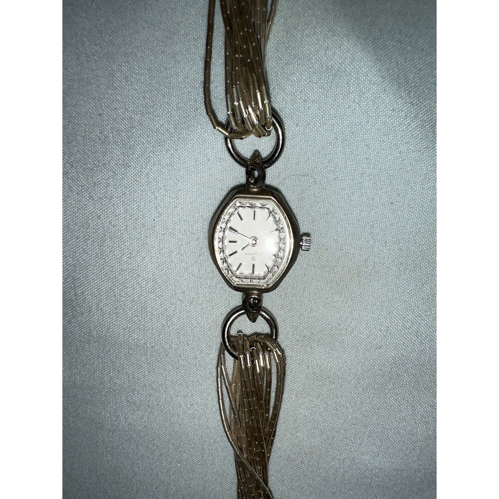 Vintage Sterling Silver Tassel Watch Bracelet Quartz Unique Timepiece